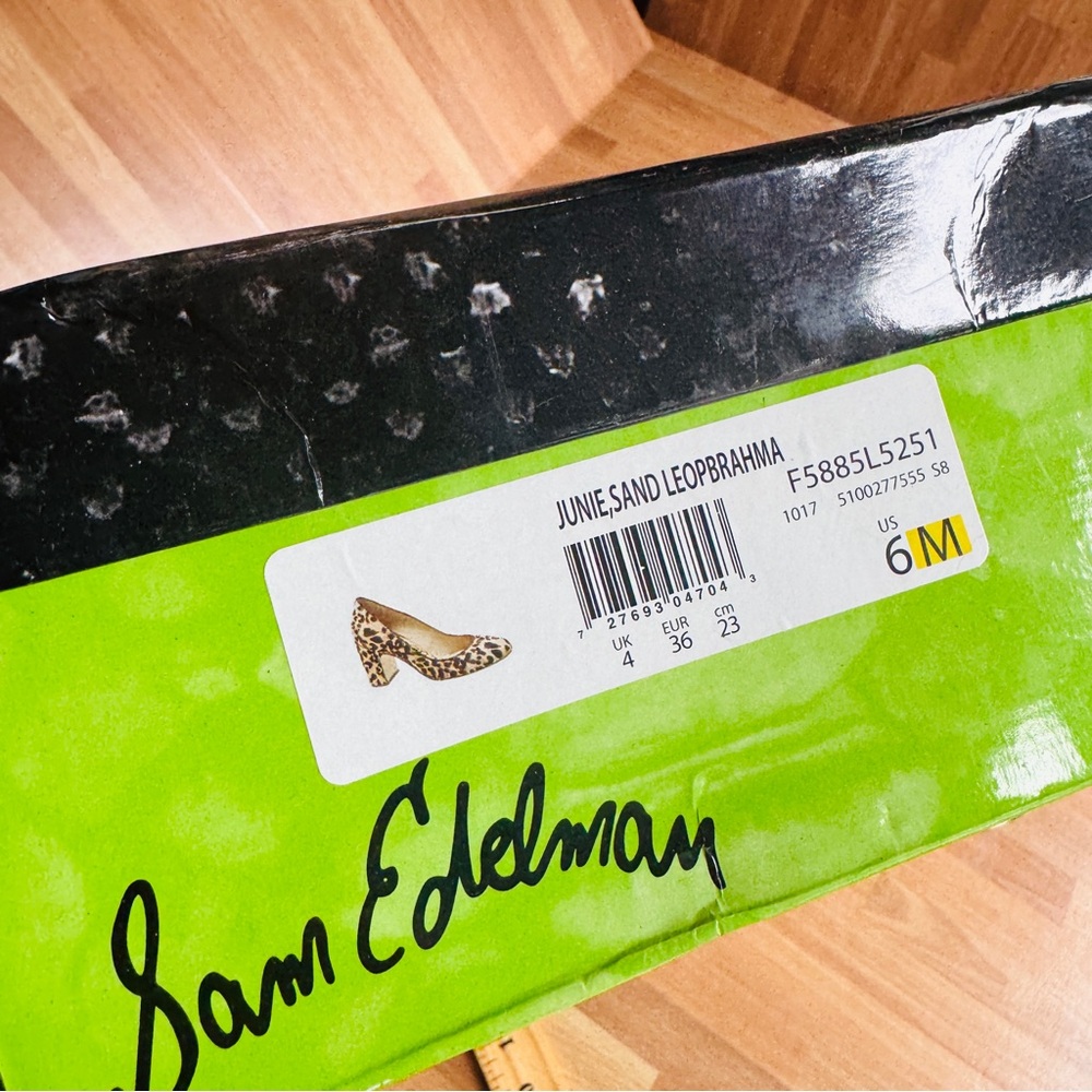 Sam Edelman leopard leather round toe pumps size 6 - Picture 13 of 13